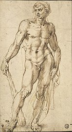 Rubens' sketch of Michelangelo's Hercules marble statue