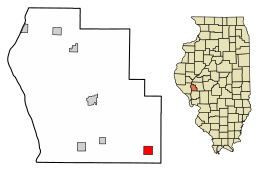 Location of Manchester in Scott County, Illinois.