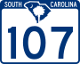 South Carolina Highway 107 marker