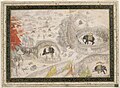 A mid-17th century painting of the Battle of Samugarh between the three sons of Shah Jahan