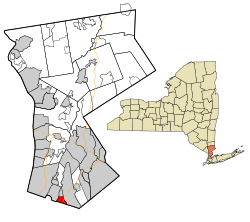 Location of Pelham Manor in Westchester County, New York