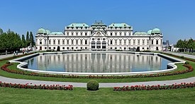 Pavilions at each end of the facade of the Upper Belvedere, Vienna