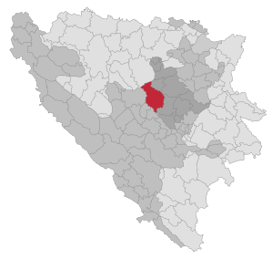 Lage der Gemeinde Zenica in Bosnien und Herzegowina (anklickbare Karte)