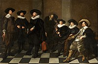 Regents of the old city orphanage, painting by Abraham de Vries can still be seen in the wall of the regent's room where it was installed in 1633 CE.