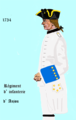 Uniform of the Regiment of Aquitaine in 1734