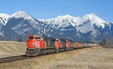 Canadian National Railway freight train, EMD SD70 series