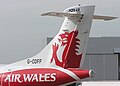 The red dragon on the tailfin of an Air Wales ATR 42 aircraft.