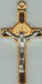Small gold-coloured Saint Benedict crucifix