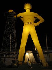 Golden Driller statue in Tulsa, Oklahoma, US (1953)