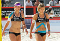 Image 27Germany's Sara Goller (left) and Laura Ludwig with blue kinesio tape. (from Beach volleyball)