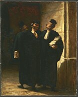 Three Lawyers Chatting (c. 1855–57), oil on canvas, 40.6 x 33 cm., The Phillips Collection
