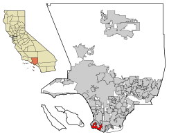Location of the City of Rancho Palos Verdes in Los Angeles County, California