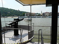 Nordenfelt-Mitrailleuse in Budapest auf der SMS Leitha