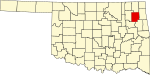 State map highlighting Mayes County