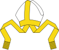 Bishop's Mitre. The symbol is used quite often to represent Anglicanism, and can be found here, here, here, here and here