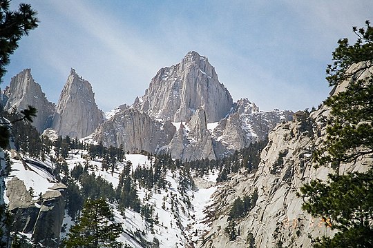 6. Mount Whitney straddling Tulare and Inyo counties, California