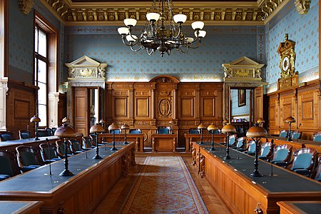Hearing chamber for criminal cases in the Cour de Cassation