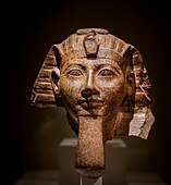 Portrait head of pharaoh Hatshepsut or Thutmose III; 1480–1425 BC; most probably granite; height: 16.5 cm; Egyptian Museum of Berlin