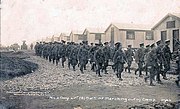 No. 2 Company 21st Battalion Royal Fusiliers marching out of Woodcote Park Camp