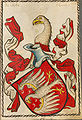 Helmdecken beim Wappen der Roeder von Diersburg (um 1450)