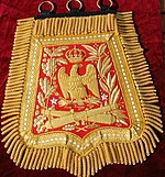 Sabretache worn by General Desvaux de Saint-Maurice, (died 1815) showing the crown and eagle of Napoleon I