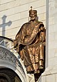 Konstantin der Große über dem rechten Portal der Nordfassade der Moskauer Christ-Erlöser-Kathedrale