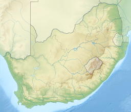 Location of lake in South Africa.