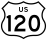 U.S. Route 120 marker