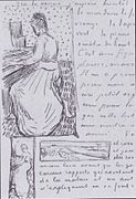 Skizze im Brief, Van Gogh, 1890
