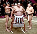 Akebono Taro (born May 8, 1969), Hawaii-born sumo wrestler, first foreign born wrestler to reach highest sumo rank Yokozuna
