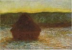 Wheatstack (Thaw, Sunset),[35] 1890–91. Oil on canvas. Art Institute of Chicago. W1284