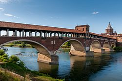 Ponte Coperto and river Ticino