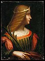 Porträt Isabella d’Este, anonyme Ausführung nach der Zeichnung von Leonardo da Vinci, 16. Jh. Privatsammlung.