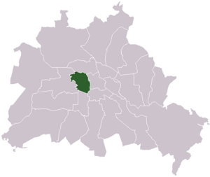 Lage des ehemaligen Bezirks Tiergarten in Berlin