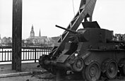 Damaged Soviet tank in Riga