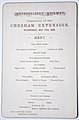 Celebration dinner menu for Metropolitan Railway extension to Chesham 15 May 1889 by Spiers & Pond Ltd