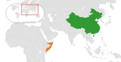 Map indicating locations of China and Somalia