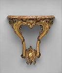 Rococo console table; 18th century; carved and gilded wood, marble top; 63.2 × 60 × 25.4 cm; Metropolitan Museum of Art