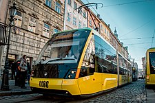 Electron T3L44 tram at Rynok square in Lviv