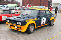 Fiat Abarth 131 rally car with "Olio Fiat" livery