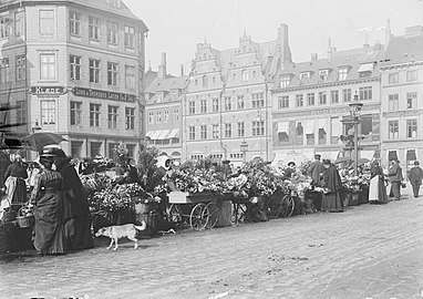 Amagertorv 3 with Lund & Thorsens Lager photographed bv Fritz Theodor Benzen in 1903.