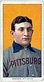 Image 19The American Tobacco Company's line of baseball cards featured shortstop Honus Wagner of the Pittsburgh Pirates from 1909 to 1911. In 2007, the card shown here sold for $2.8 million. (from Baseball)