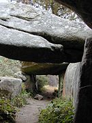 Inside the burial chamber at Mane Braz, Brittany, France