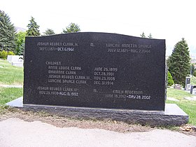 Family grave marker, back view.