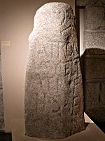 Anthropomorphic stele with Latin inscription, and local anthroponyms (from Verín, Ourense, Galicia): LATRONIUS CELTIATI F(ilius) H(ic) S(itus) E(st)