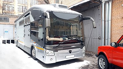 LiAZ bus based horse carrier in Russia