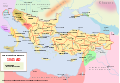 The Byzantine empire and its neighbours in 1045. Byzantine administrative divisions included.