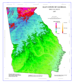 USGS map of Georgia elevations