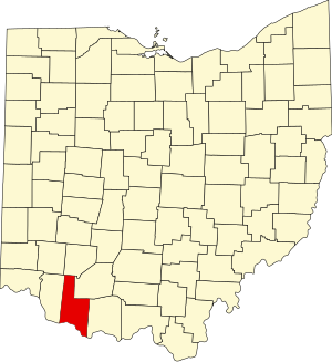 Map of Ohio highlighting Brown County
