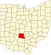 State map highlighting Pickaway County